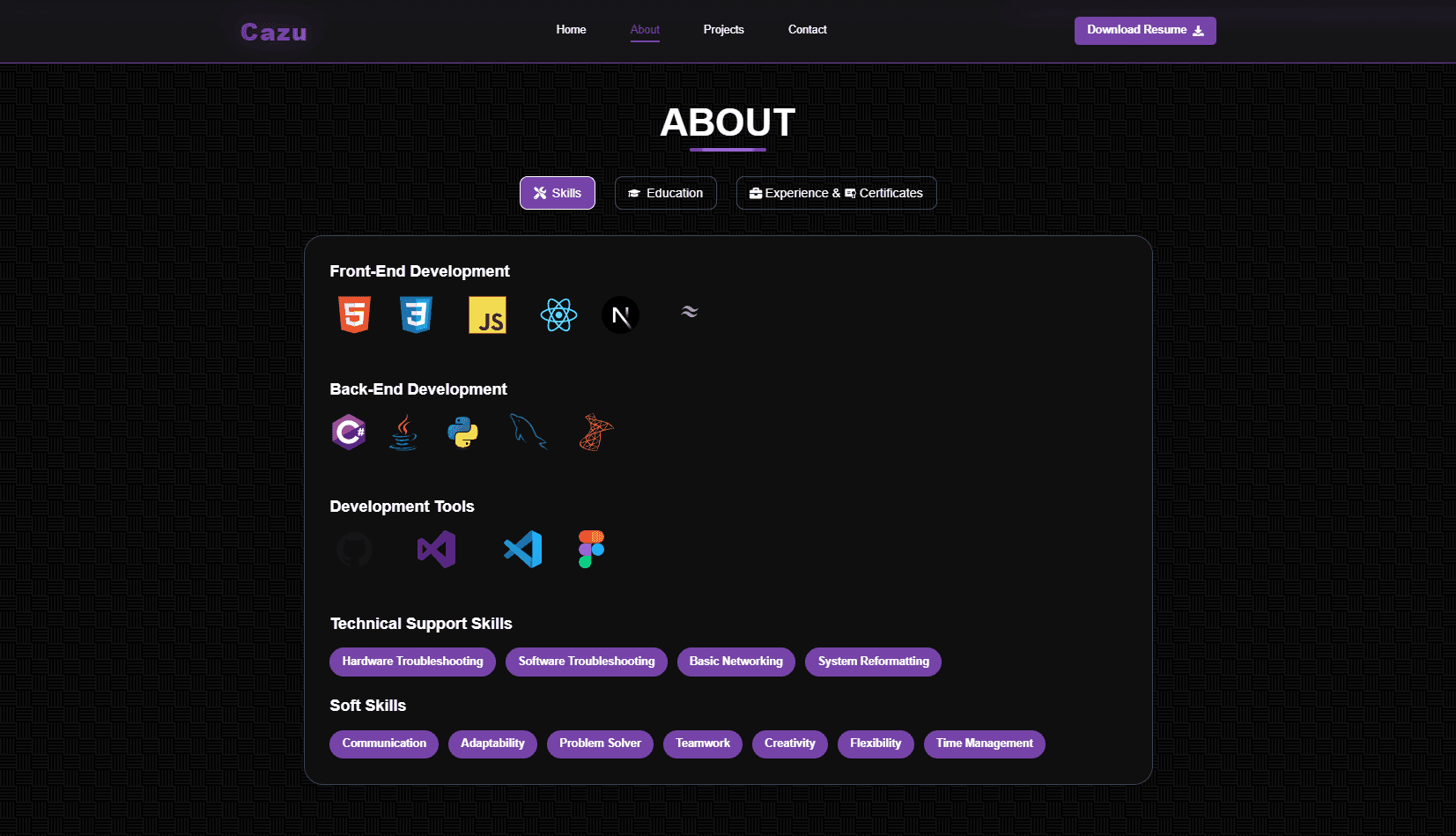 Personal Portfolio Website v1 image 2